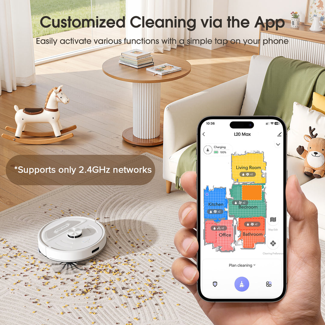 Customized Cleaning via the App
Easily activate various functions with a simple tap on your phone
