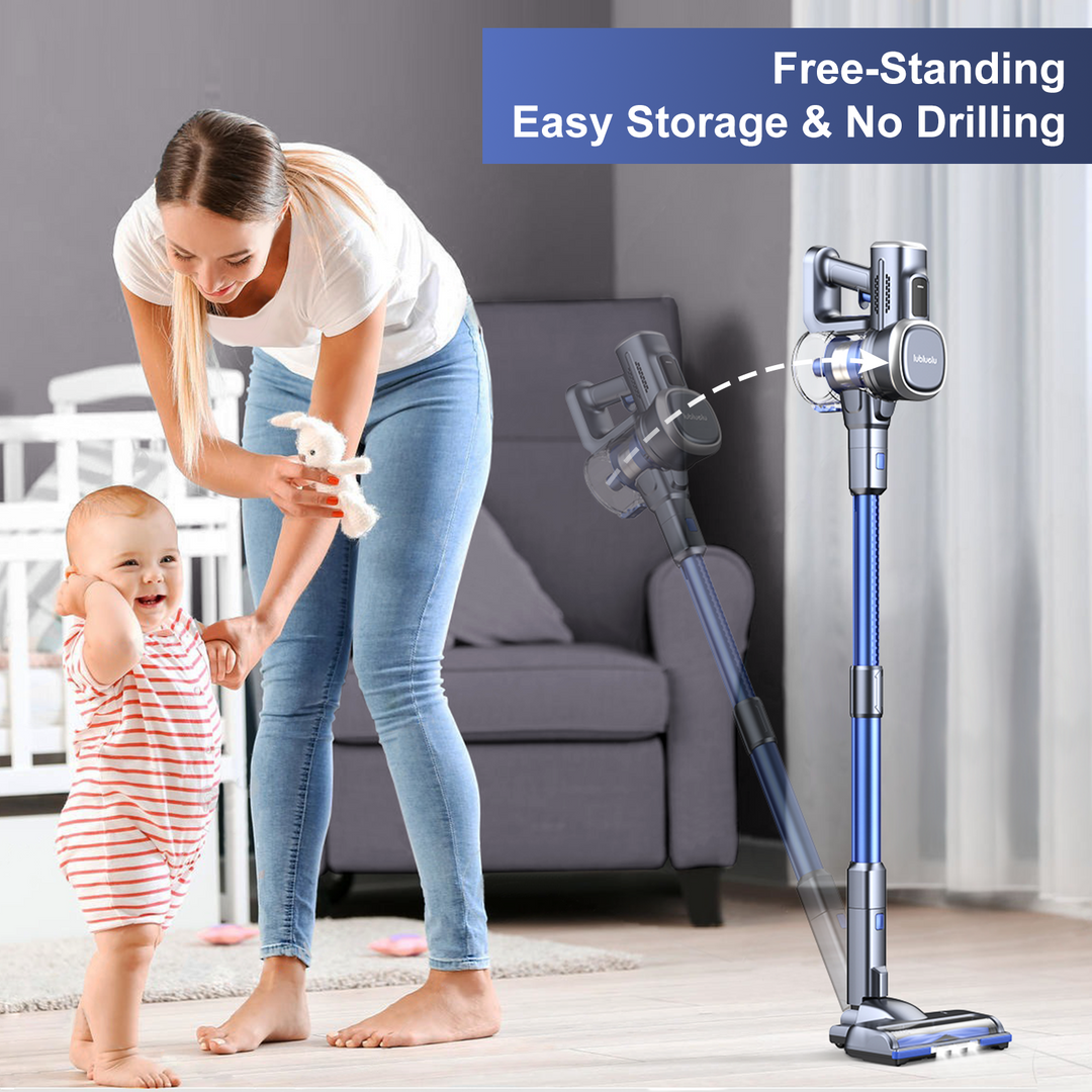 Lightweight self-standing lubluelu 202 cordless vacuum for whole-home cleaning
