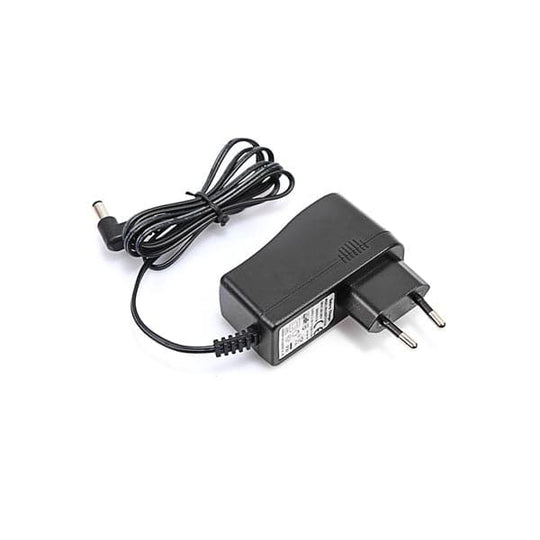 A power supply charger with a cable for a 202 vacuum cleaner. The charger has a black body with a two-pronged plug and a cylindrical connector at the end of the cable.