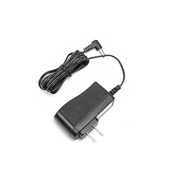 A power supply charger with a cable for a 202 vacuum cleaner. The charger has a black body with a two-pronged plug and a cylindrical connector at the end of the cable.