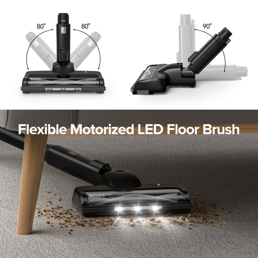 lubluelu 202 Floor Flexble Motorized Led Floor Brush (Roller Brush Included)