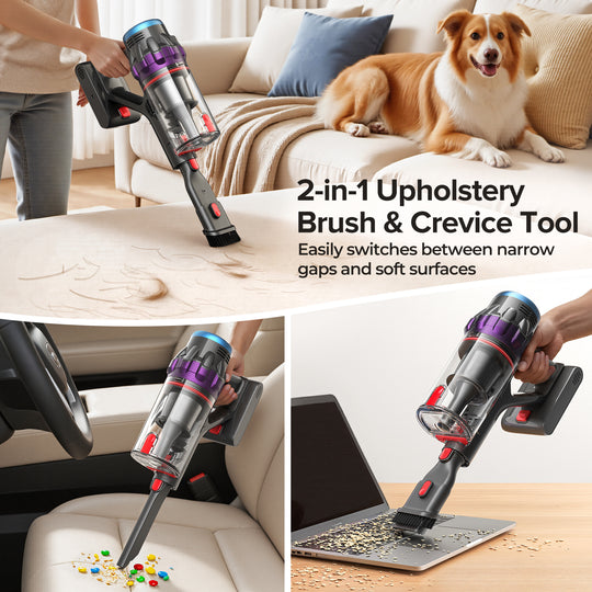 2-in-1 Upholstery Brush & Crevice Tool
Easily switches between narrow gaps and soft surfaces¡£