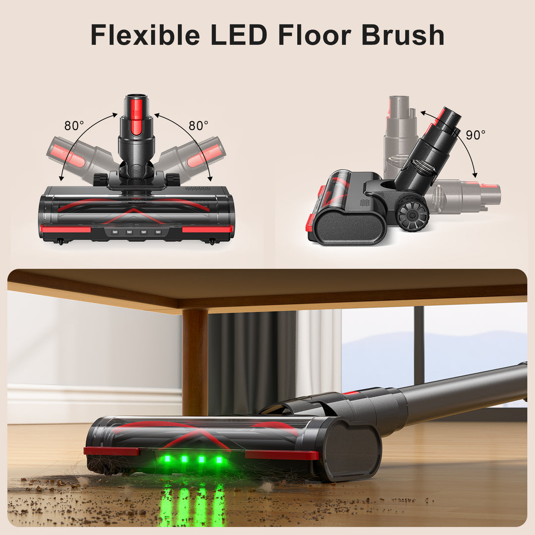 Flexible LED floor brush 