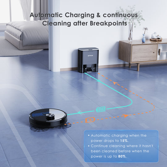 Automatic Charging & continuous Cleaning affter Breakpoints